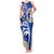 Northern Mariana Islands Commonwealth Day 2024 Family Matching Tank Maxi Dress and Hawaiian Shirt Dolphin With Plumeria Flower LT01 Mom's Dress Blue - Polynesian Pride