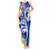 Northern Mariana Islands Commonwealth Day 2024 Tank Maxi Dress Dolphin With Plumeria Flower LT01 Women Blue - Polynesian Pride