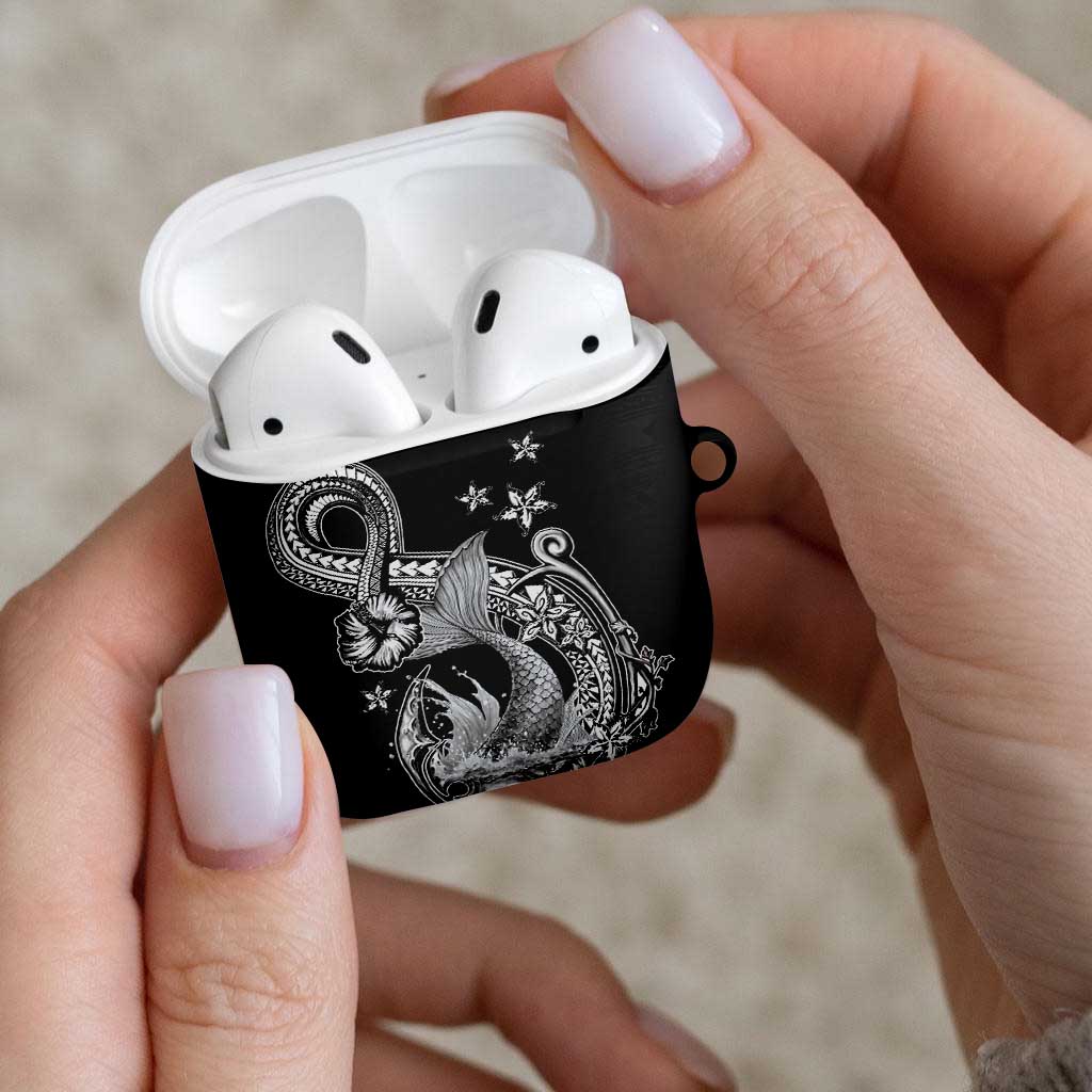 Hawaii Mermaid Monotone AirPods Case Polynesian Pattern Fish Hook LT01 - Polynesian Pride