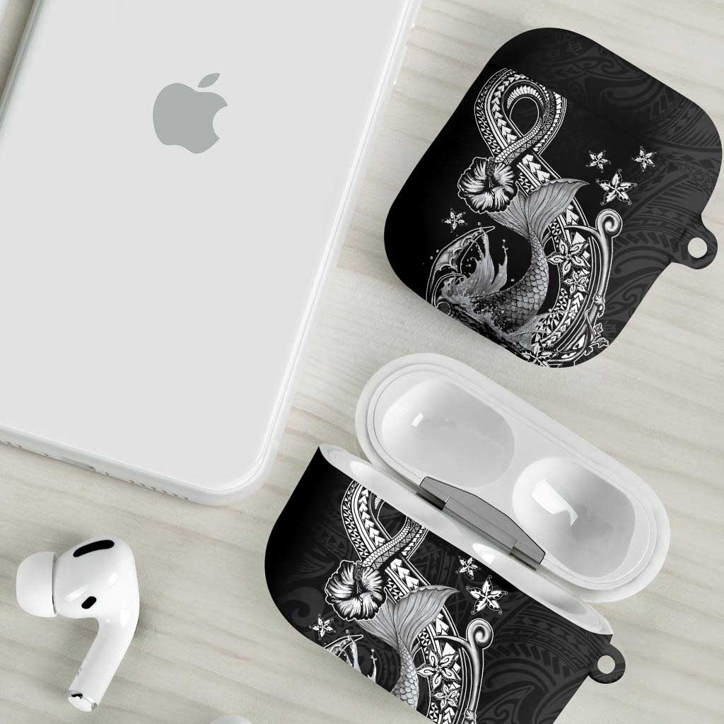 Hawaii Mermaid Monotone AirPods Case Polynesian Pattern Fish Hook LT01 - Polynesian Pride