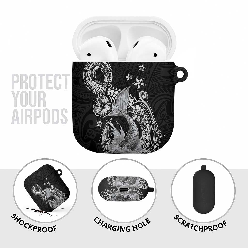 Hawaii Mermaid Monotone AirPods Case Polynesian Pattern Fish Hook LT01 - Polynesian Pride