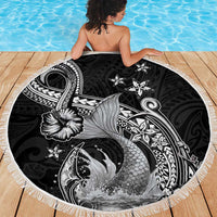 Hawaii Mermaid Monotone Beach Blanket Polynesian Pattern Fish Hook LT01 - Polynesian Pride