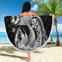 Hawaii Mermaid Monotone Beach Blanket Polynesian Pattern Fish Hook LT01 - Polynesian Pride