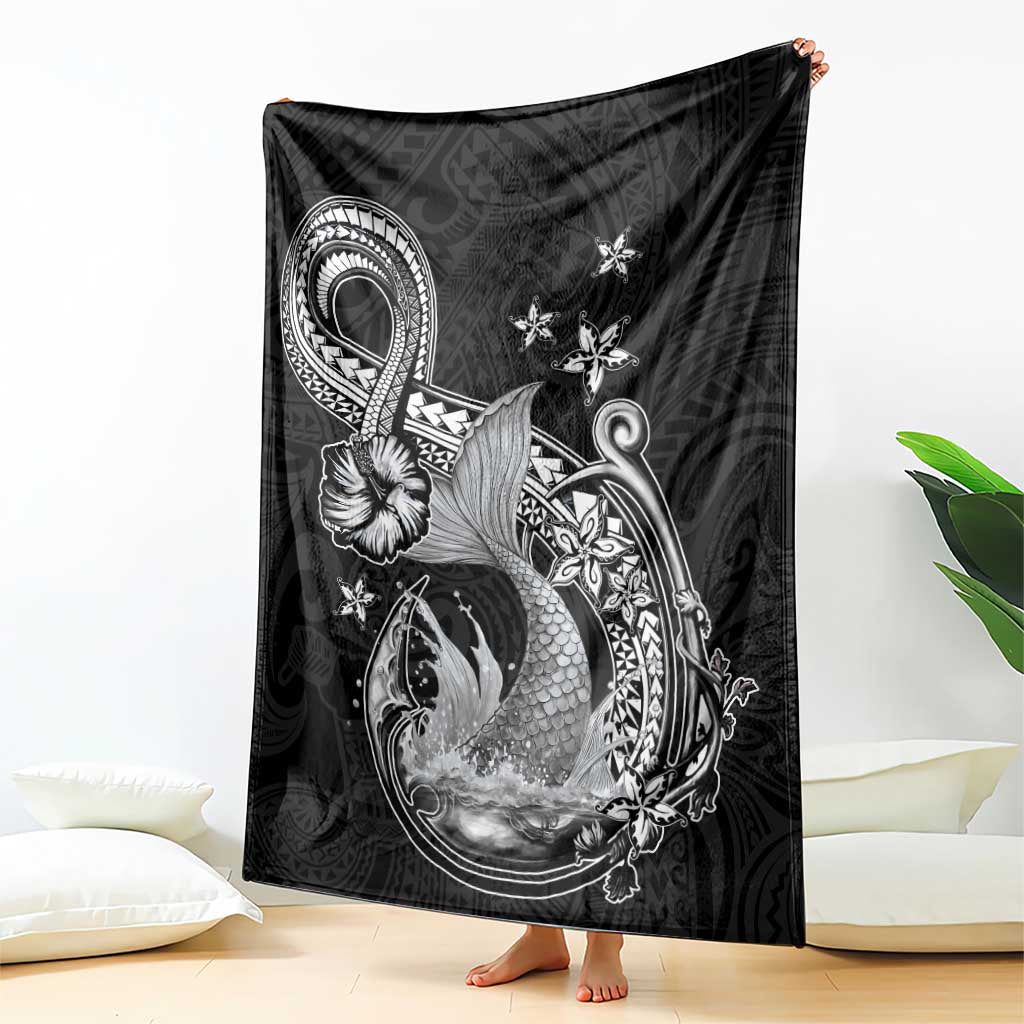 Hawaii Mermaid Monotone Blanket Polynesian Pattern Fish Hook LT01 - Polynesian Pride