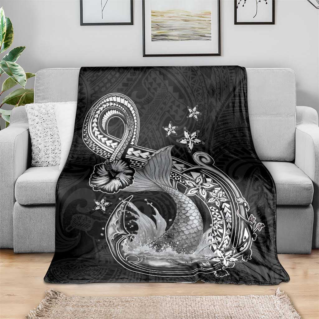 Hawaii Mermaid Monotone Blanket Polynesian Pattern Fish Hook LT01 - Polynesian Pride