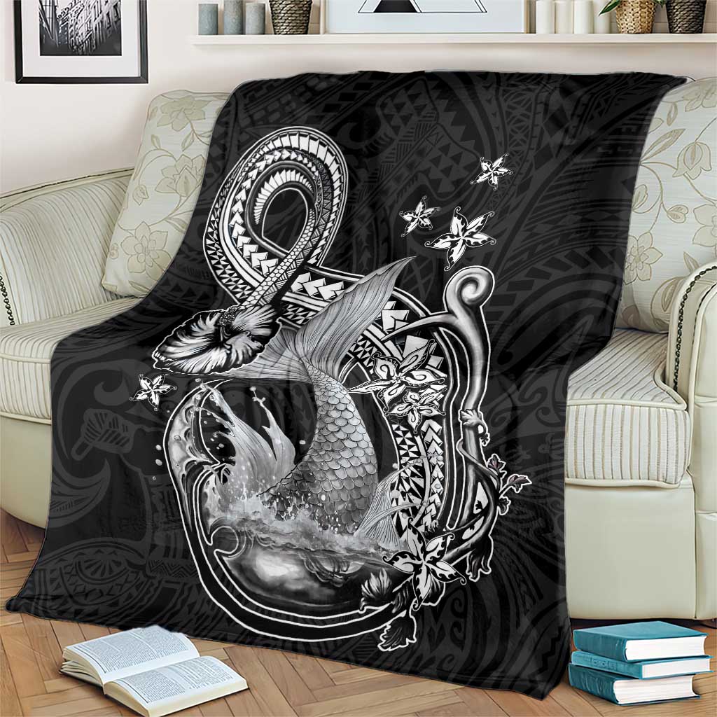 Hawaii Mermaid Monotone Blanket Polynesian Pattern Fish Hook LT01 - Polynesian Pride