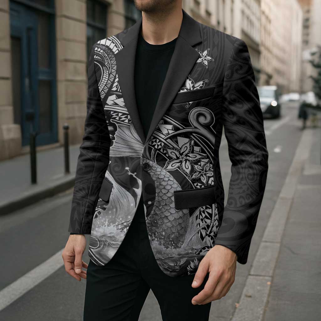 Hawaii Mermaid Monotone Blazer Polynesian Pattern Fish Hook LT01 - Polynesian Pride