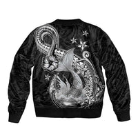 Hawaii Mermaid Monotone Bomber Jacket Polynesian Pattern Fish Hook LT01 - Polynesian Pride