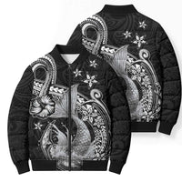 Hawaii Mermaid Monotone Bomber Puffer Jacket Polynesian Pattern Fish Hook LT01 - Polynesian Pride
