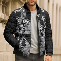 Hawaii Mermaid Monotone Bomber Puffer Jacket Polynesian Pattern Fish Hook LT01 - Polynesian Pride