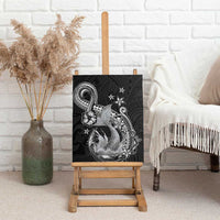 Hawaii Mermaid Monotone Canvas Wall Art Polynesian Pattern Fish Hook LT01 - Polynesian Pride