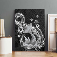 Hawaii Mermaid Monotone Canvas Wall Art Polynesian Pattern Fish Hook LT01 - Polynesian Pride