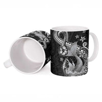 Hawaii Mermaid Monotone Ceramic Mug Polynesian Pattern Fish Hook LT01 - Polynesian Pride