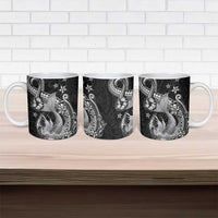 Hawaii Mermaid Monotone Ceramic Mug Polynesian Pattern Fish Hook LT01 - Polynesian Pride
