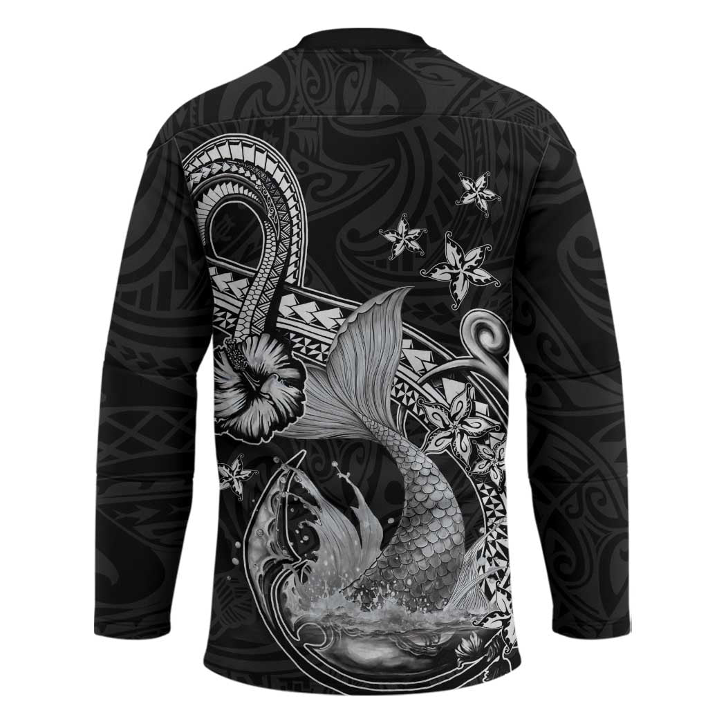 Hawaii Mermaid Monotone Hockey Jersey Polynesian Pattern Fish Hook LT01 - Polynesian Pride