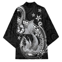 Hawaii Mermaid Monotone Kimono Polynesian Pattern Fish Hook LT01 - Polynesian Pride