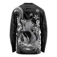 Hawaii Mermaid Monotone Long Sleeve Shirt Polynesian Pattern Fish Hook LT01 - Polynesian Pride