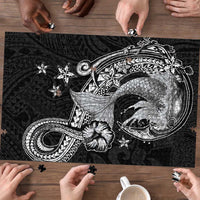 Hawaii Mermaid Monotone Puzzle Polynesian Pattern Fish Hook LT01 - Polynesian Pride