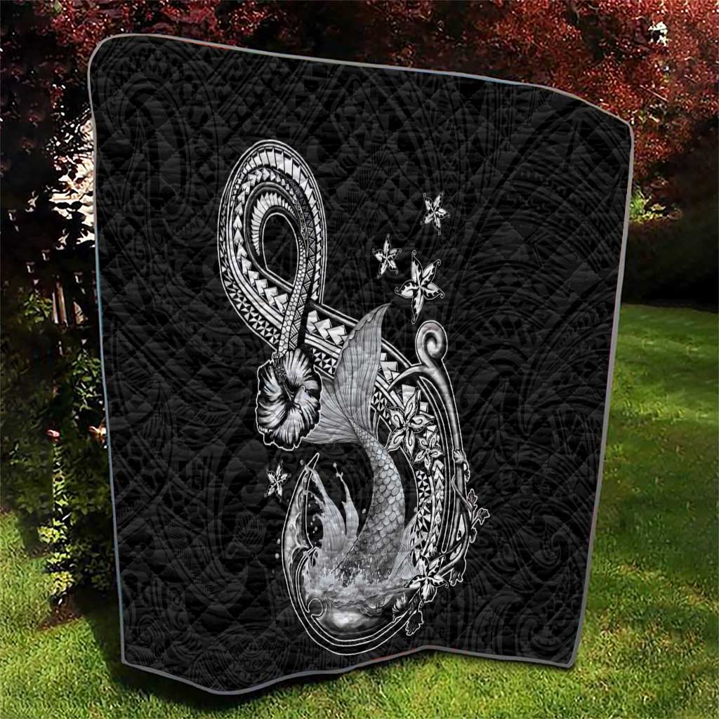 Hawaii Mermaid Monotone Quilt Polynesian Pattern Fish Hook LT01 - Polynesian Pride