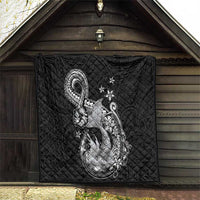 Hawaii Mermaid Monotone Quilt Polynesian Pattern Fish Hook LT01 - Polynesian Pride