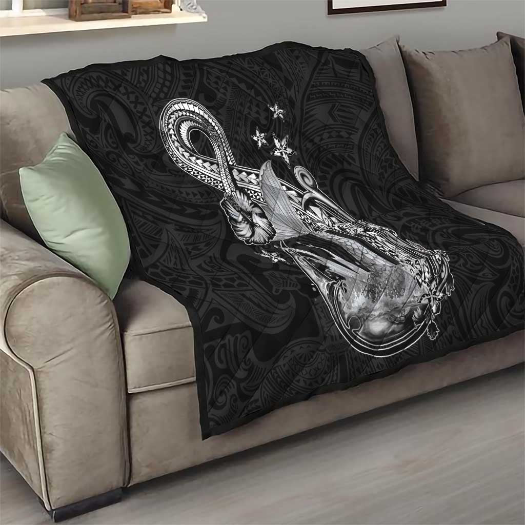 Hawaii Mermaid Monotone Quilt Polynesian Pattern Fish Hook LT01 - Polynesian Pride