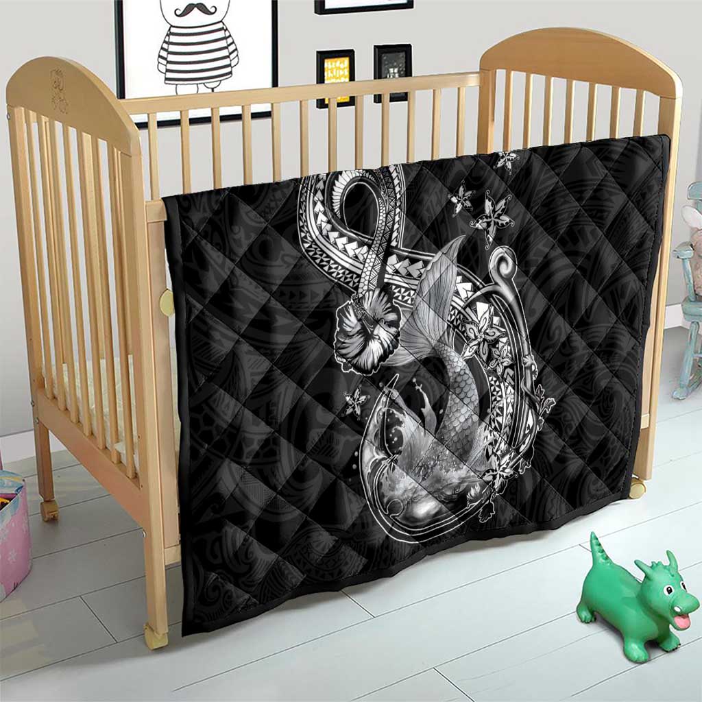 Hawaii Mermaid Monotone Quilt Polynesian Pattern Fish Hook LT01 - Polynesian Pride