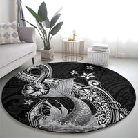 Hawaii Mermaid Monotone Round Carpet Polynesian Pattern Fish Hook LT01 - Polynesian Pride