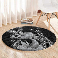 Hawaii Mermaid Monotone Round Carpet Polynesian Pattern Fish Hook LT01 - Polynesian Pride