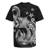 Hawaii Mermaid Monotone Rugby Jersey Polynesian Pattern Fish Hook LT01 - Polynesian Pride