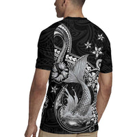 Hawaii Mermaid Monotone Rugby Jersey Polynesian Pattern Fish Hook LT01 - Polynesian Pride