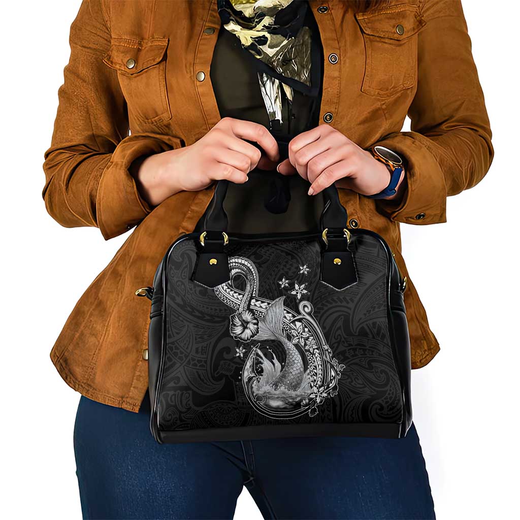 Hawaii Mermaid Monotone Shoulder Handbag Polynesian Pattern Fish Hook LT01 - Polynesian Pride