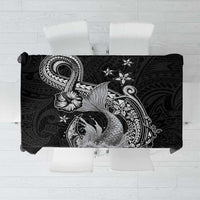 Hawaii Mermaid Monotone Tablecloth Polynesian Pattern Fish Hook LT01 Black - Polynesian Pride