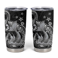 Hawaii Mermaid Monotone Tumbler Cup Polynesian Pattern Fish Hook LT01 Black - Polynesian Pride
