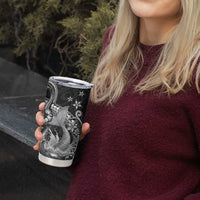 Hawaii Mermaid Monotone Tumbler Cup Polynesian Pattern Fish Hook LT01 - Polynesian Pride