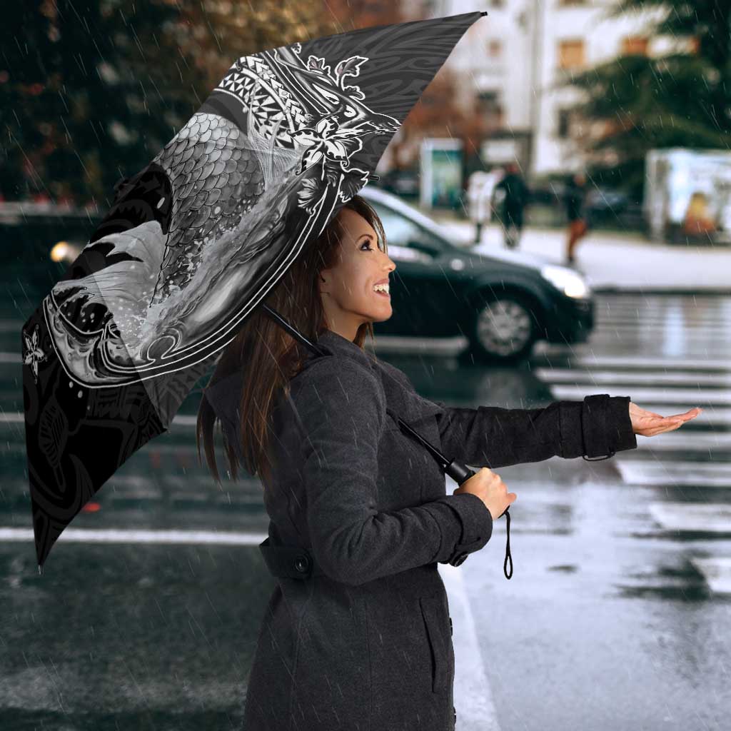 Hawaii Mermaid Monotone Umbrella Polynesian Pattern Fish Hook LT01 - Polynesian Pride