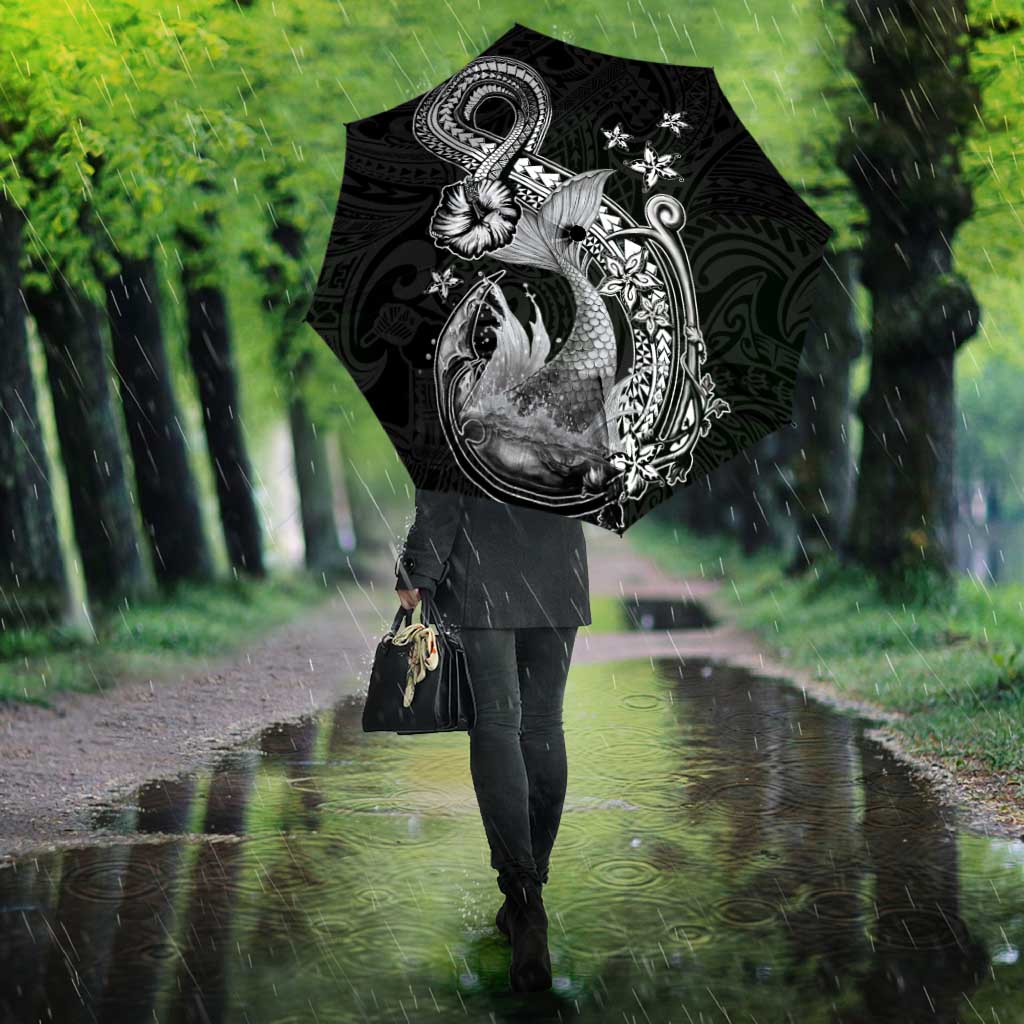 Hawaii Mermaid Monotone Umbrella Polynesian Pattern Fish Hook LT01 - Polynesian Pride