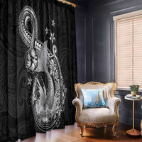 Hawaii Mermaid Monotone Window Curtain Polynesian Pattern Fish Hook LT01 - Polynesian Pride