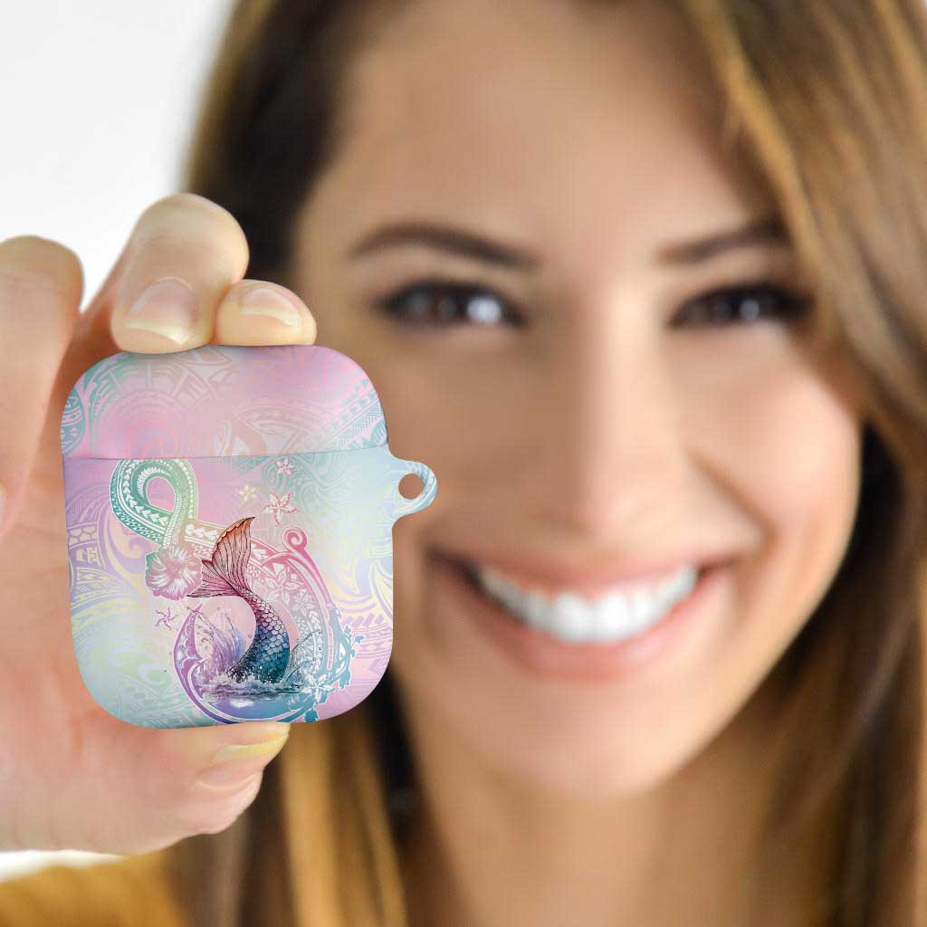Hawaii Mermaid Sweet Pastel AirPods Case Polynesian Pattern Fish Hook LT01 - Polynesian Pride