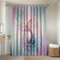 Hawaii Mermaid Sweet Pastel Bathroom Set Polynesian Pattern Fish Hook LT01 Shower Curtain Only Multicolor - Polynesian Pride