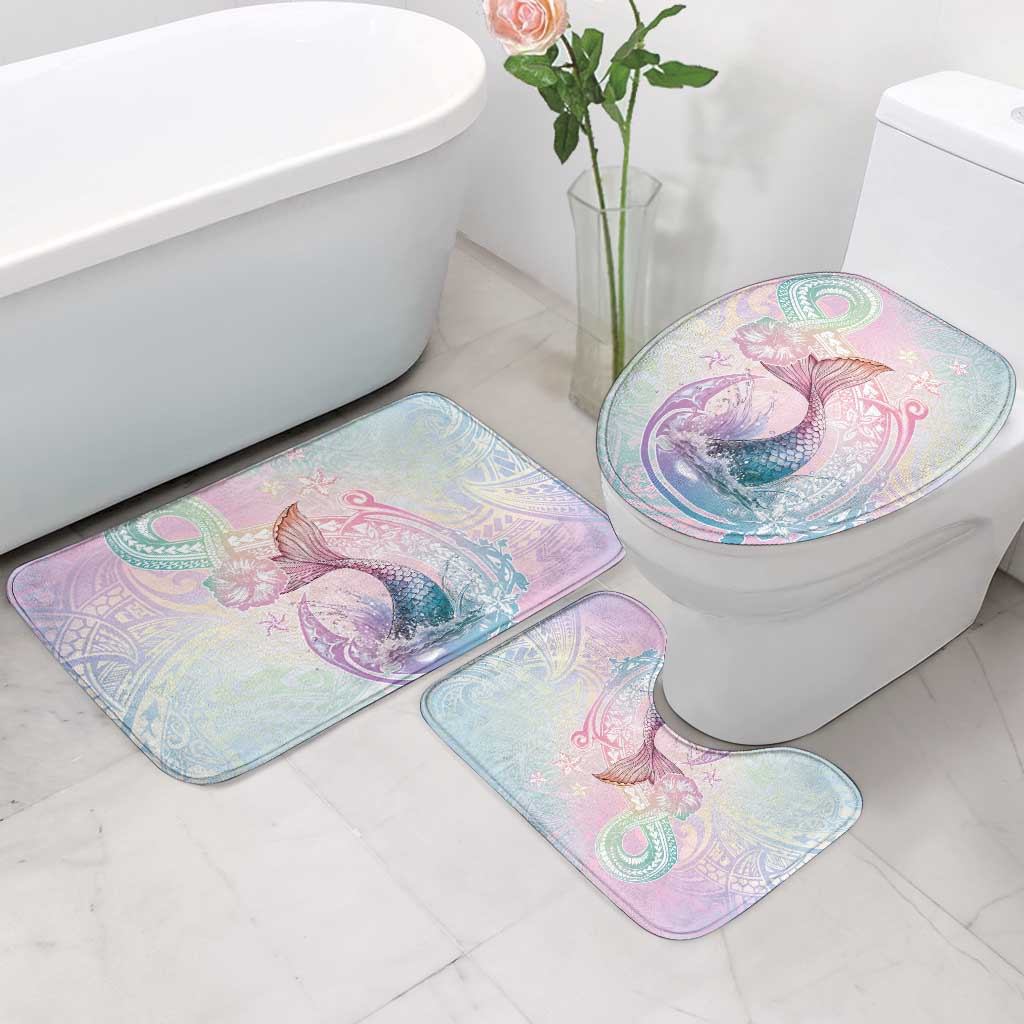 Hawaii Mermaid Sweet Pastel Bathroom Set Polynesian Pattern Fish Hook LT01 - Polynesian Pride