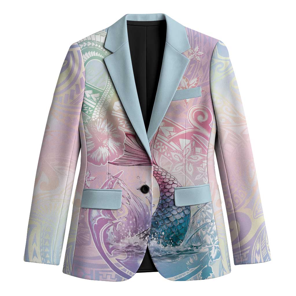 Hawaii Mermaid Sweet Pastel Blazer Polynesian Pattern Fish Hook LT01 Unisex Multicolor - Polynesian Pride