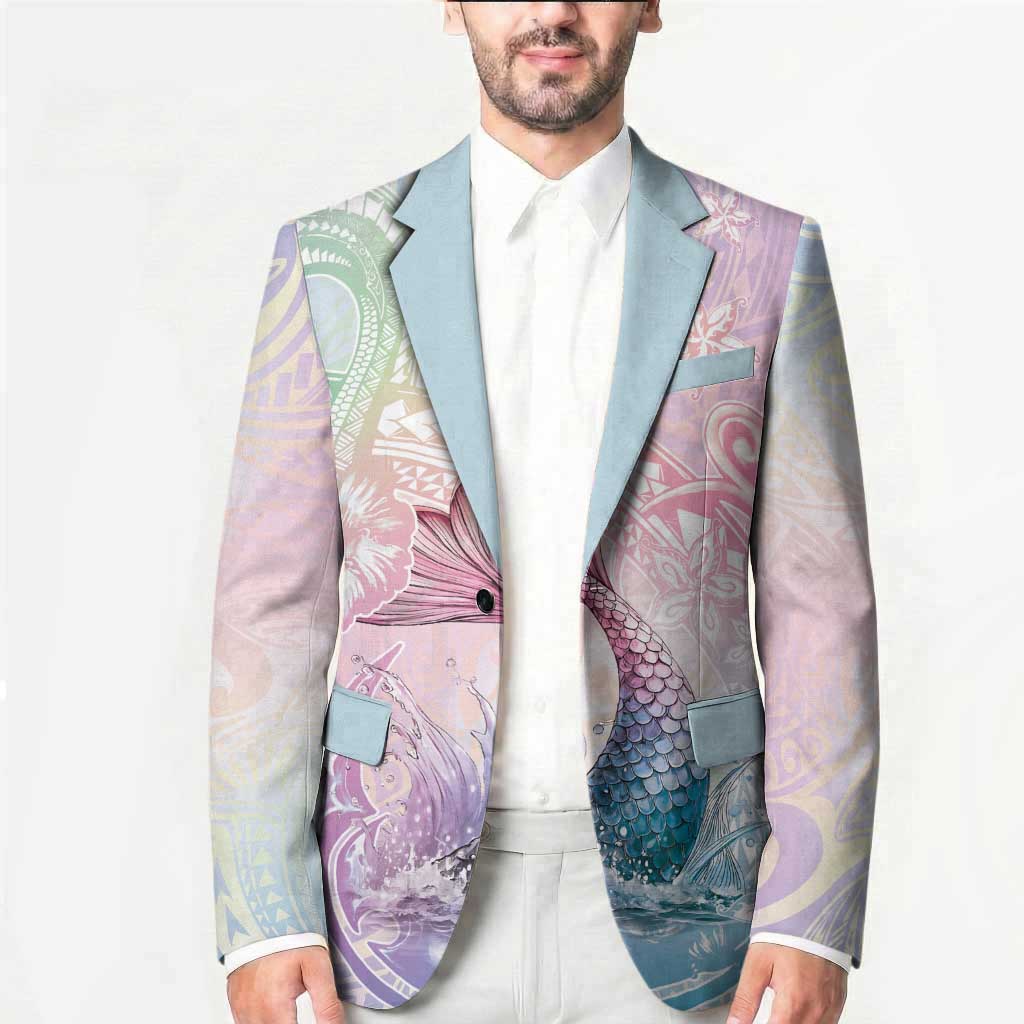 Hawaii Mermaid Sweet Pastel Blazer Polynesian Pattern Fish Hook LT01 - Polynesian Pride