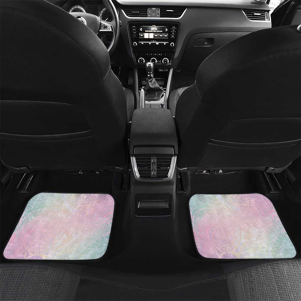 Hawaii Mermaid Sweet Pastel Car Mats Polynesian Pattern Fish Hook LT01 Set 2pcs - Back Multicolor - Polynesian Pride