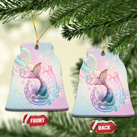 Hawaii Mermaid Sweet Pastel Ceramic Ornament Polynesian Pattern Fish Hook