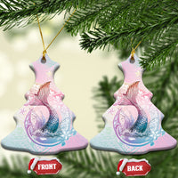 Hawaii Mermaid Sweet Pastel Ceramic Ornament Polynesian Pattern Fish Hook