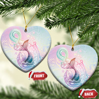 Hawaii Mermaid Sweet Pastel Ceramic Ornament Polynesian Pattern Fish Hook