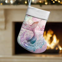 Hawaii Mermaid Sweet Pastel Christmas Stocking Polynesian Pattern Fish Hook