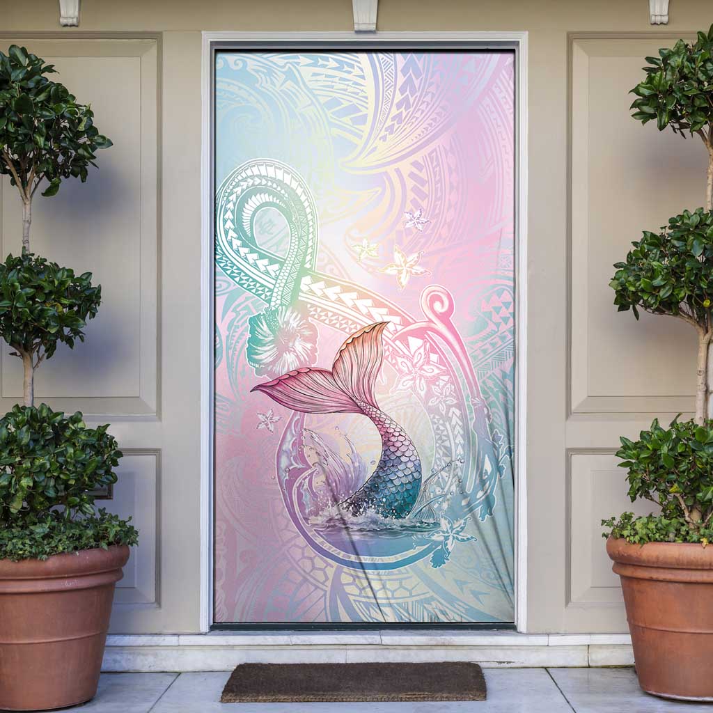 Hawaii Mermaid Sweet Pastel Door Cover Polynesian Pattern Fish Hook LT01 Multicolor - Polynesian Pride