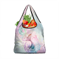 Hawaii Mermaid Sweet Pastel Grocery Bag Polynesian Pattern Fish Hook LT01 1-pack One Size Multicolor - Polynesian Pride
