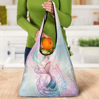 Hawaii Mermaid Sweet Pastel Grocery Bag Polynesian Pattern Fish Hook LT01 - Polynesian Pride